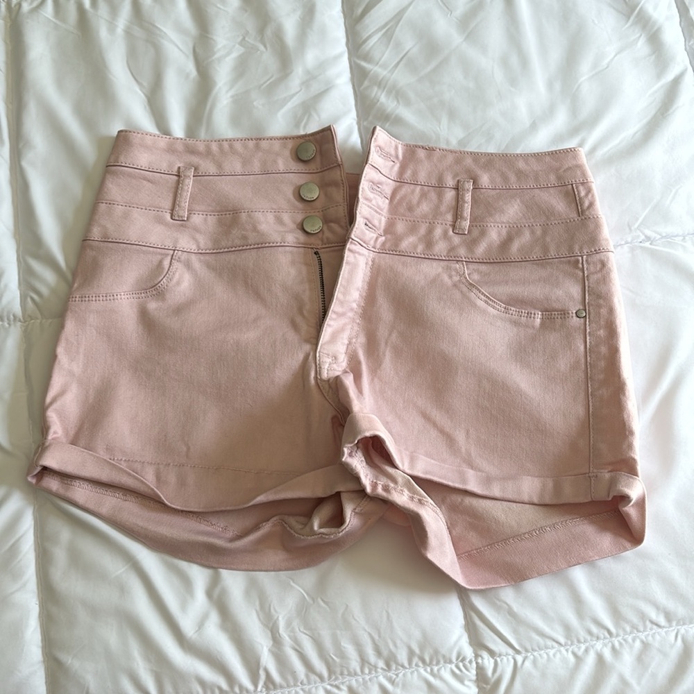 Light pink high waisted shorts